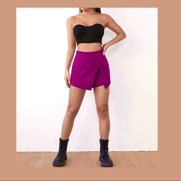 Royal Fuchsia Violet Split Skorts - Picture 9 of 15